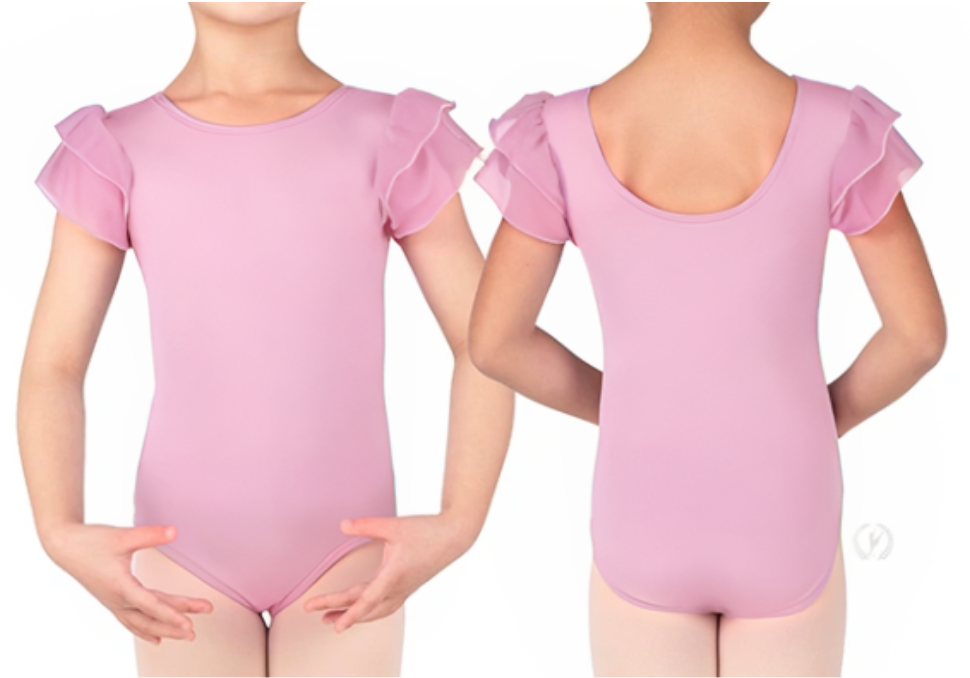 Child Mesh Flutter Sleeve Leotard