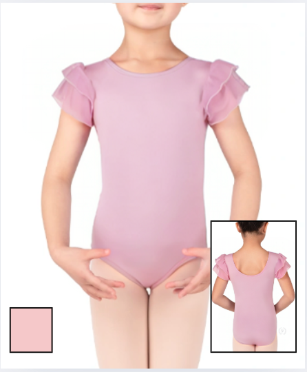 Child Mesh Flutter Sleeve Leotard