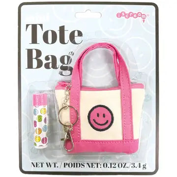 Mini Tote Bag Lip Balm Key Chain Set