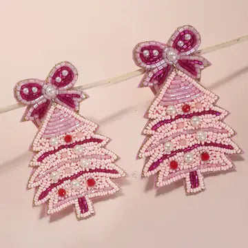 Christmas Holiday Beaded Earrings