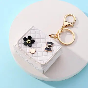 Mini Designer Bag Bow Flower Keychain Bag Charm