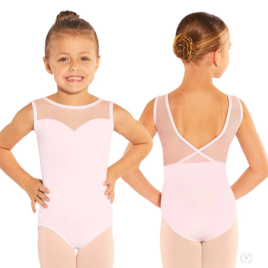 Child Silhouette Mesh Sweetheart Tank Leotard