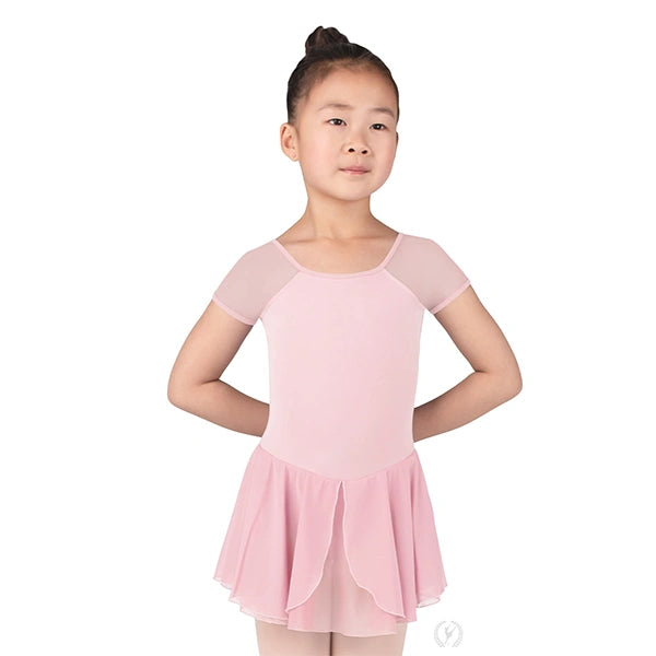 Eurotard Girls Silhouette Mesh Short Sleeve Dance Dress
