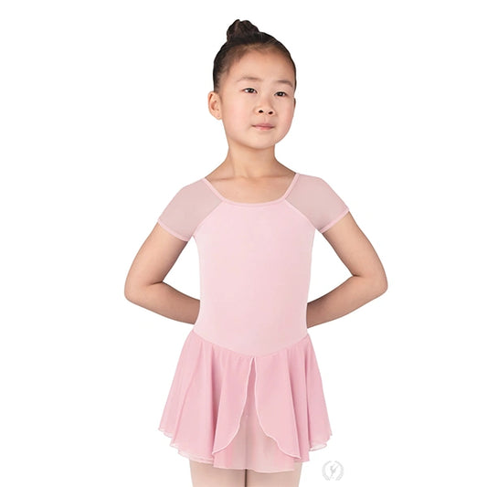 Eurotard Girls Silhouette Mesh Short Sleeve Dance Dress