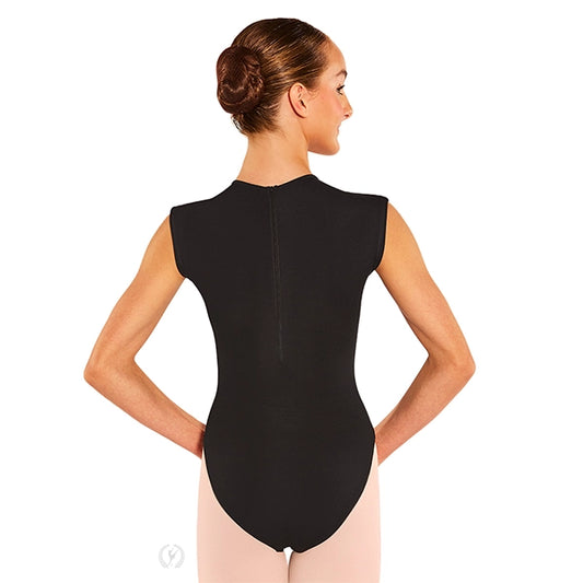 Eurotard Womens Microfiber Zipper Back Cap Sleeve Leotard