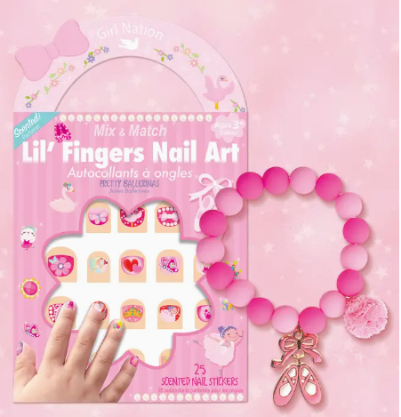 Ballet Bracelet and Nail Sticker Girly Gift Pack