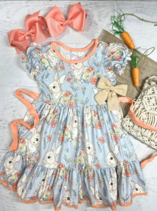 Classic Easter Bunny Floral Dress