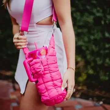 Quilted Water Bottle Sling Bag